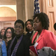Rep. Sheila Jackson Lee (D-Texas) (left), Marcia Dyson (third from left), Dr. Barbara Williams-Skinner, the Rev. Leslie Copeland Tune, Councilwoman Sheila Tyson and Minister Leslie Watson Malachi stand outside the U.S. Capitol office of Senate Majority Leader Mitch McConnell March 26, 2015.
Lauren Victoria Burke